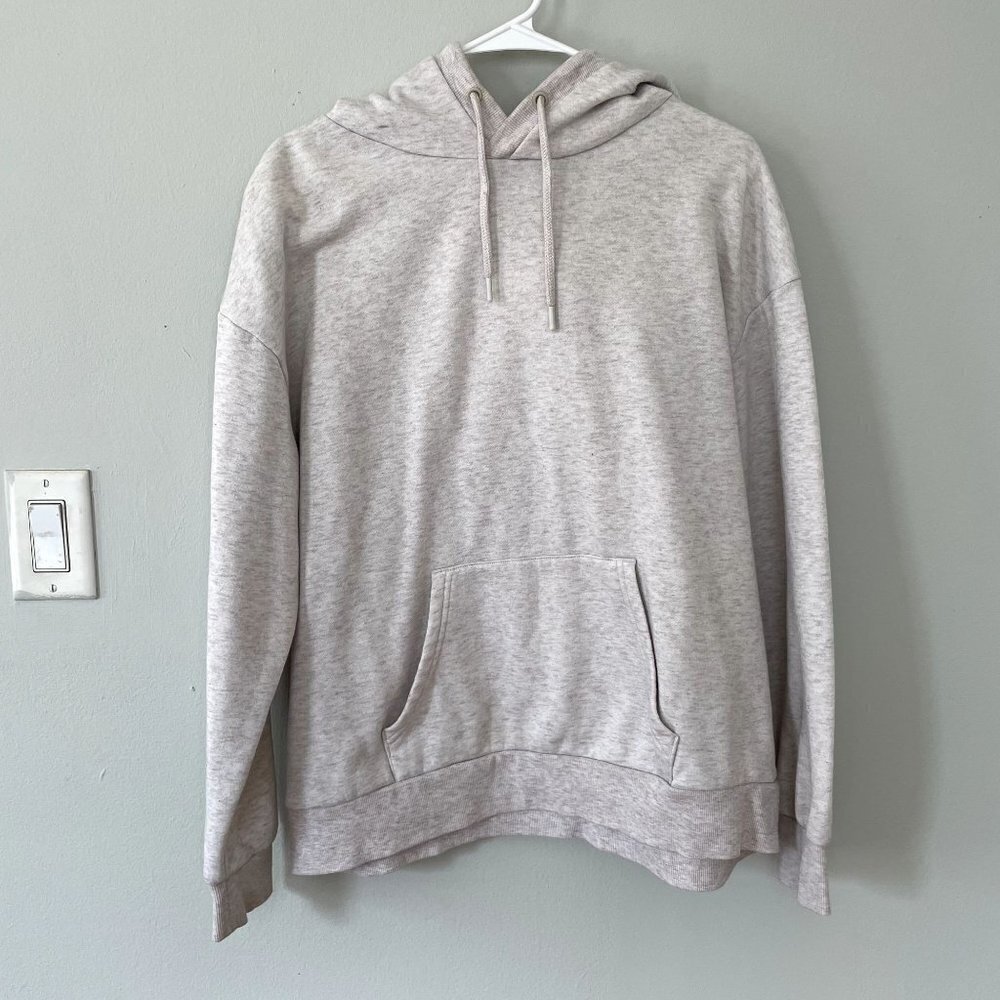 Primark white hooded sweater casual comfortable pockets warm women size large